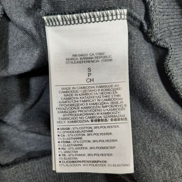 Banana Republic Women's Sweatshirt Size Small Jersey Buttoned Ribbed Shawl Neck - Picture 12 of 14